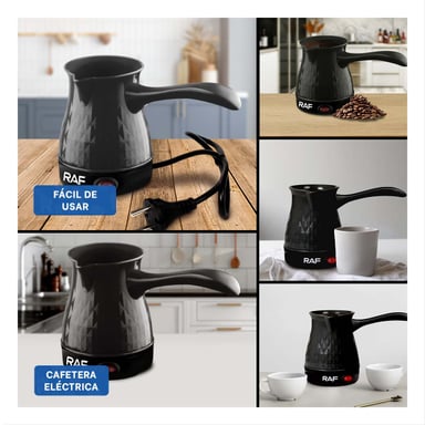 HERVIDOR DE 500ML NEGRO TURCO CON ACERO INOXIDABLE Y PLASTICO DE POTENCIA - 5