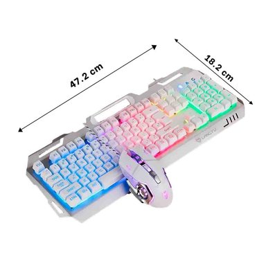 PACK2 CONTROL INALAMBRICO GAMER CON MOUSE LUZ LED RGB PARA PC COLOR BLANCO - 4