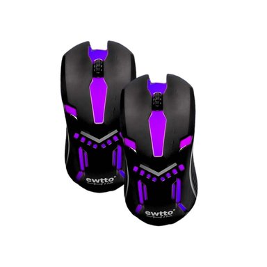 PACK6 MOUSE GAMER NEGRO PARA LAPTOP Y PC CONTROL PRACTICO Y+REGALO STICKER - 2