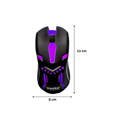 PACK6 MOUSE GAMER NEGRO PARA LAPTOP Y PC CONTROL PRACTICO Y+REGALO STICKER - 4