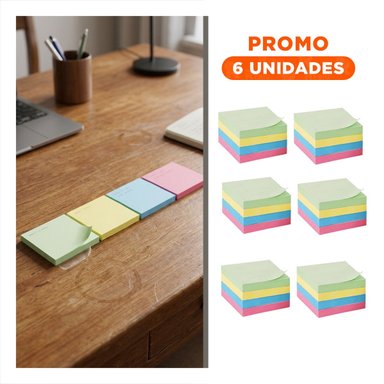 PACK6 ACCESORIOS CUADRADOS ADHESIVOS 7,6CM 4 PZS MULTICOLOR - 1