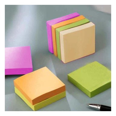 PACK4 PAPELITOS POST IT 5 COLORES ADHESIVOS PARA ESCRITORIO Y+REGALO STICKER - 3