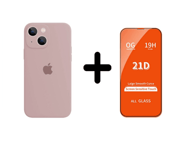 CASE IPHONE 15 NUDE SILICON + VIDRIO TEMPLADO - 1