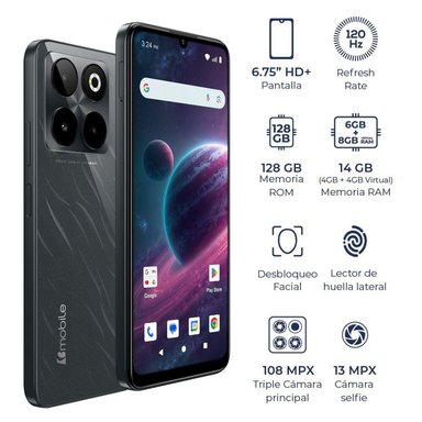 CELULAR BMOBILE ORBIT MAX 4G 128GB 6GB 6.75'' 108MPX NEGRO - 2
