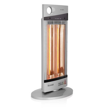 ESTUFA ELÉCTRICA FIBRA DE CARBONO KENDAL 1000W OSCILANTE CALEFACTOR SILVER - 2