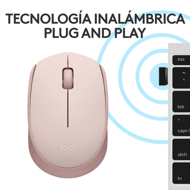 MOUSE INALÁMBRICO LOGITECH M170 ROSE - 5