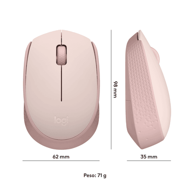 MOUSE INALÁMBRICO LOGITECH M170 ROSE - 7