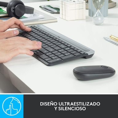 Combo teclado y mouse inalámbrico Logitech MK470 Slim Negro - 2