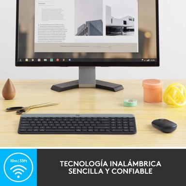 Combo teclado y mouse inalámbrico Logitech MK470 Slim Negro - 3