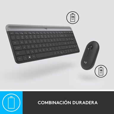 Combo teclado y mouse inalámbrico Logitech MK470 Slim Negro - 4