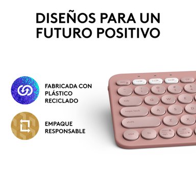 TECLADO LOGITECH PEBBLE 2 K380S BLUETOOTH/WIRELESS SP ROSE - 2