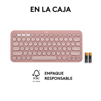 TECLADO LOGITECH PEBBLE 2 K380S BLUETOOTH/WIRELESS SP ROSE - 10