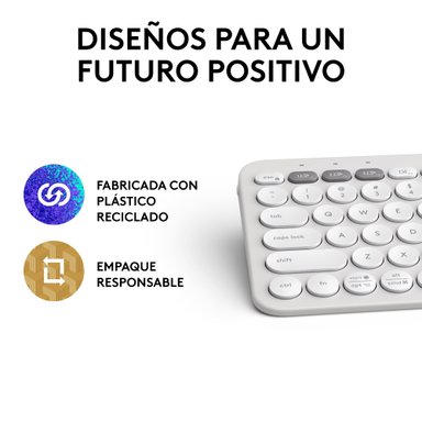 Teclado Bluetooth Multidispositivo Logitech Pebble Keys 2 K380S Blanco - 2