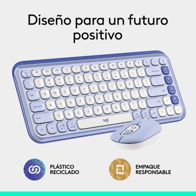 Combo teclado y mouse Logitech POP Icon Lila - 2