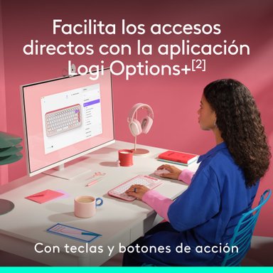 Combo teclado y mouse Logitech POP Icon Rose - 4