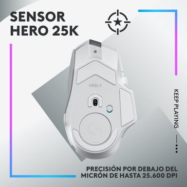 Mouse inalámbrico Logitech G502 X PLUS LIGHTSPEED RGB para juegos Blanco - 3