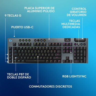Teclado inalámbrico discreto LOGITECH G915 X LIGHTSPEED para juegos Negro - 5
