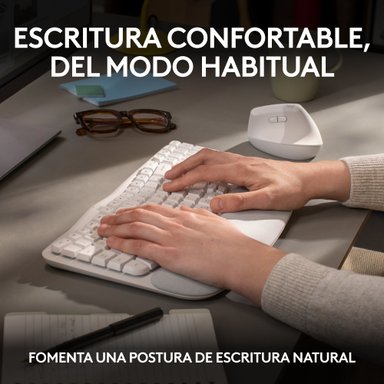 Teclado Ergonómico Inalámbrico Logitech Wave Keys con reposamanos Blanco - 2