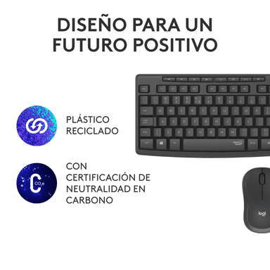 Combo teclado y Mouse silencioso inalámbrico Logitech MK295 Negro - 6
