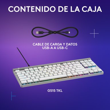 Teclado inalámbrico Logitech G515 TKL LIGHTSYNC RGB KEYCONTROL para juegos Blanco - 7