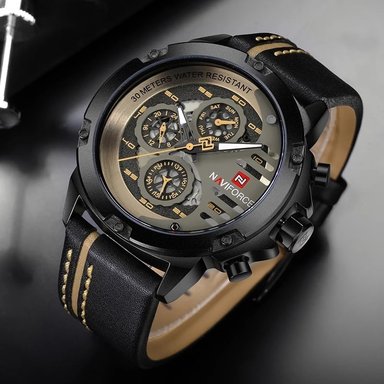 RELOJ NAVIFORCE HOMBRE ANÁLOGO NAV-39 NEGRO CUERO - 2