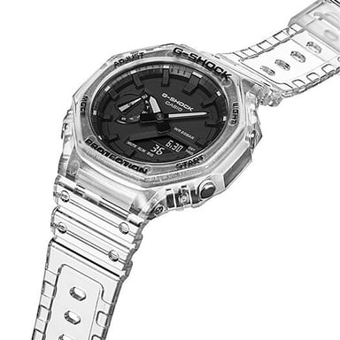 RELOJ HOMBRE ANÁLOGO GRIS TRANSPARENTE NEGRO GA-2100SKE-7A RESINA - 2