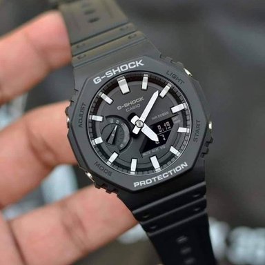 RELOJ HOMBRE ANÁLOGO NEGRA GRIS GA-2100-1A RESINA - 3