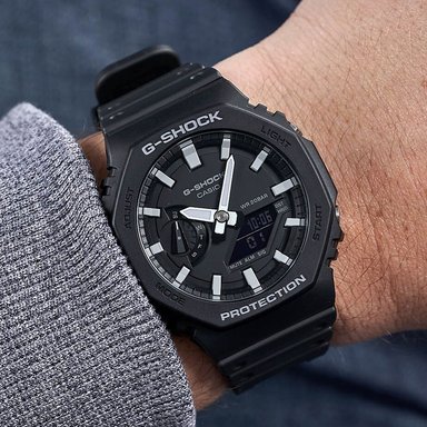 RELOJ HOMBRE ANÁLOGO NEGRA GRIS GA-2100-1A RESINA - 4