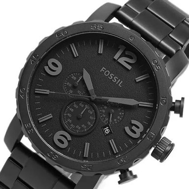 RELOJ FOSSIL HOMBRE ANÁLOGO NEGRO JR1401 ACERO - 2