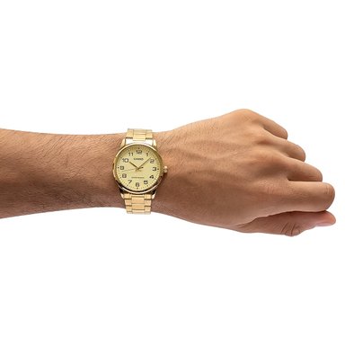 RELOJ CASIO MTP-V001G-9B HOMBRE ACERO DORADO - 4