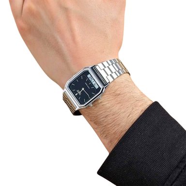 RELOJ CASIO AQ-230A-1D HOMBRE ACERO PLATEADO - 5