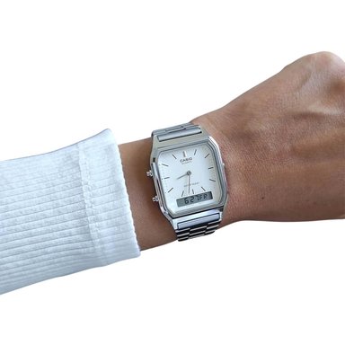 RELOJ CASIO AQ-230A-7AMQ HOMBRE ACERO PLATEADO - 4