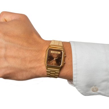 RELOJ CASIO AQ-230GA-5AM HOMBRE ACERO DORADO - 4