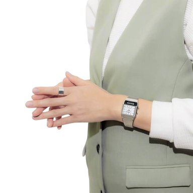 RELOJ CASIO AQ-800E-7A HOMBRE ACERO PLATEADO - 4