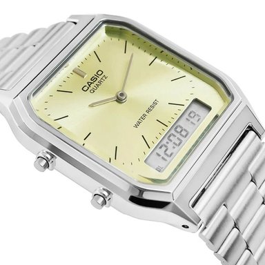 RELOJ CASIO AQ-230A-9AM HOMBRE ACERO PLATEADO - 2