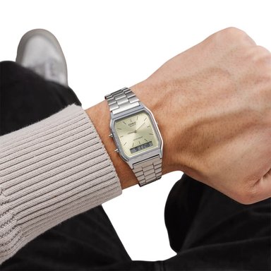 RELOJ CASIO AQ-230A-9AM HOMBRE ACERO PLATEADO - 5