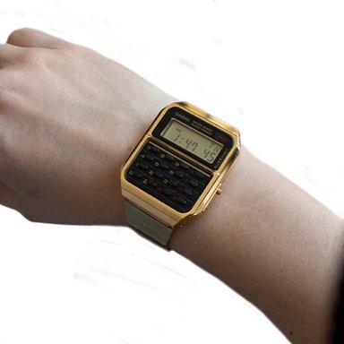 RELOJ CASIO CALCULADORA CA-500WEG-1AD HOMBRE ACERO DORADO - 3