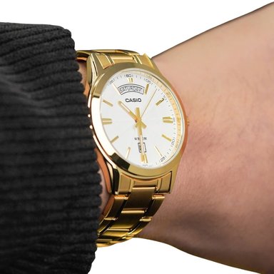 RELOJ CASIO MTP-1381GD-7A HOMBRE ACERO DORADO - 4