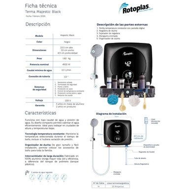 TERMA INSTANTANEA ROTOPLAS MAJESTIC PARA HOGAR - 5