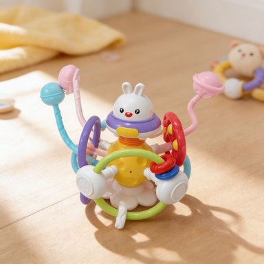 JUGUETE SENSORIAL JALAPITA DE SILICONA MORDEDOR CONEJITO PARA BEBES - 2
