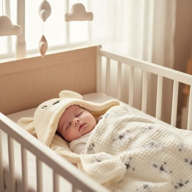 MANTA COLCHA ABRIGADORA DE BEBE DE FELPA FORRADA DE ALGODÓN BEIGE - 1