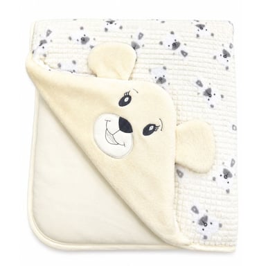 MANTA COLCHA ABRIGADORA DE BEBE DE FELPA FORRADA DE ALGODÓN BEIGE - 2