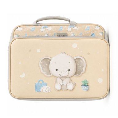 BOLSO CARTERA PAÑALERA PARA BEBE CON DISEÑO - BEIGE - 2