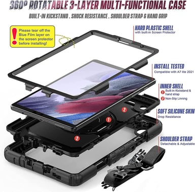 FUNDA PARA TABLET SOLO INCLUYE LA SAMSUNG A7 LITE ANTISHOCK AZUL - 3