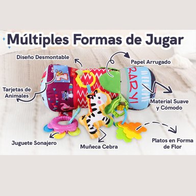 RODILLO PARA ESTIMULACION DE GATEO DEL BEBE CON SONAJERO UNISEX - 10