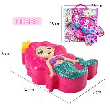 JUGUETE DE MAQUILLAJE REAL SIRENITA PARA NIÑAS KIT DE BELLEZA - 3