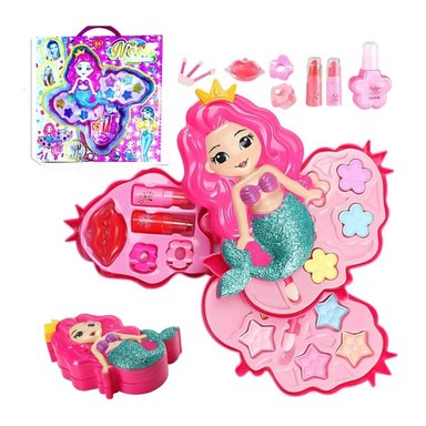 JUGUETE DE MAQUILLAJE REAL SIRENITA PARA NIÑAS KIT DE BELLEZA - 4