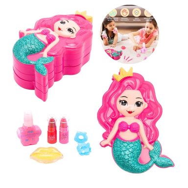 JUGUETE DE MAQUILLAJE REAL SIRENITA PARA NIÑAS KIT DE BELLEZA - 7