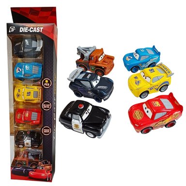 VEHÍCULO PACK 6 CARROS CARS RAYO MCQUEEN METAL JUGUETE NIÑOS - 5