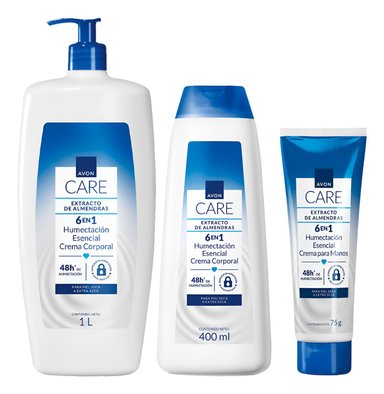 AVON CARE KIT X3 HUMECTACIÓN ESENCIAL CREMA CUERPO CON MANOS LECHE DE ALMENDRAS - 1